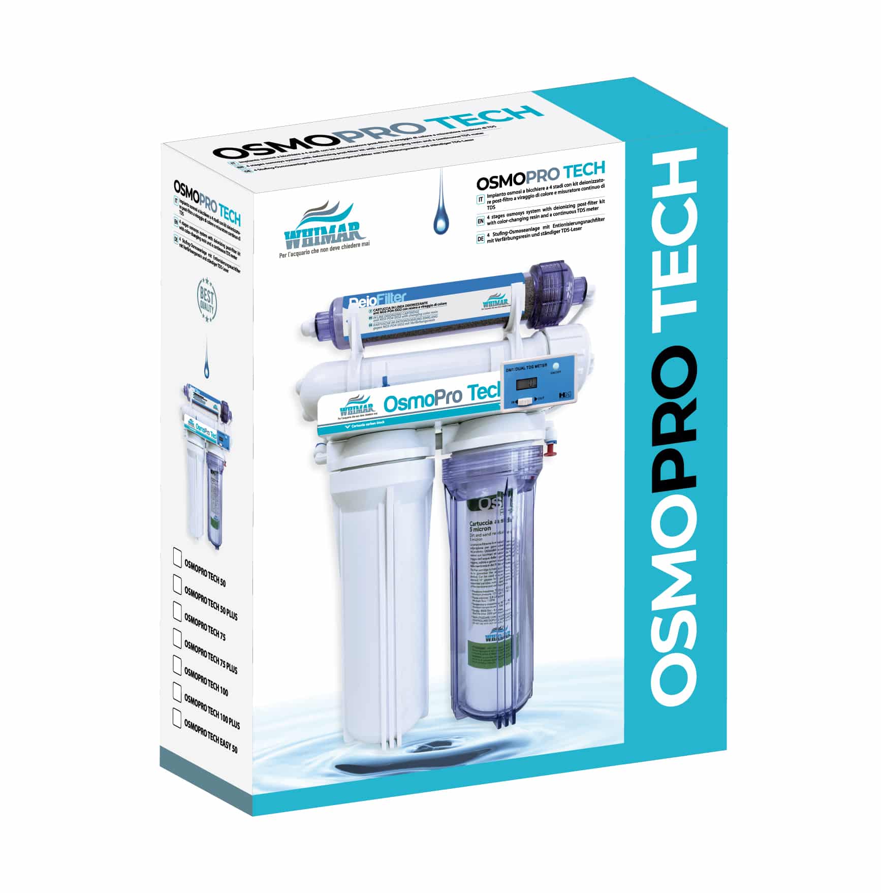 Whimar - OsmoProTech Plus 50 - 4-stage tumbler osmosis plant with Pentair membrane, deionising post-filter and TDS reader