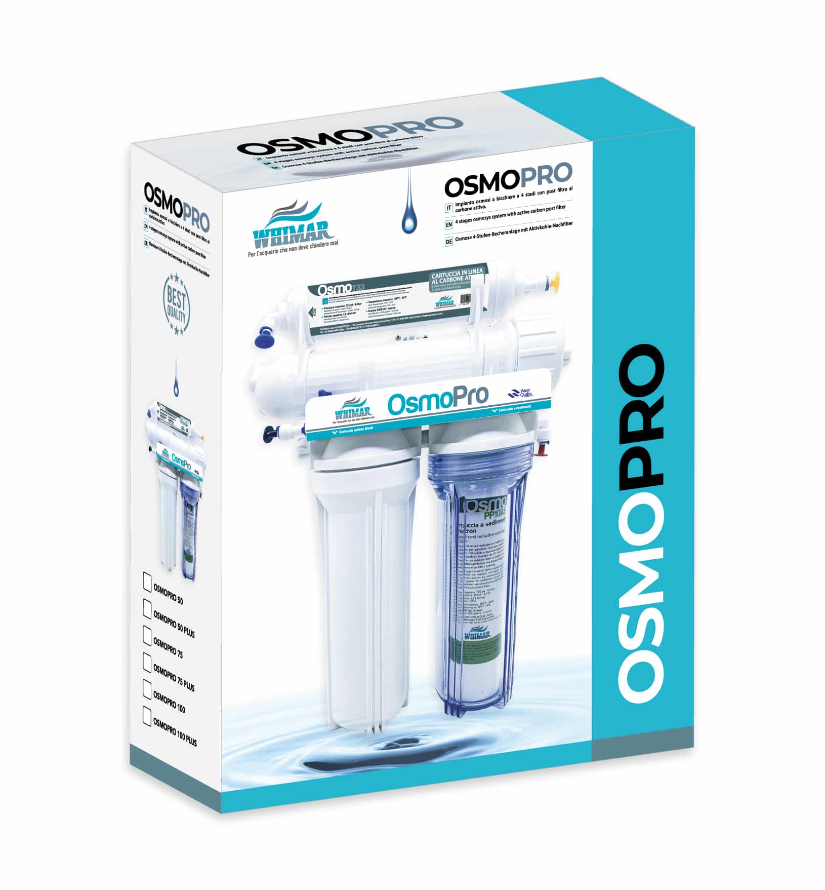 Whimar - OsmoPro Plus 50 - 4-stage tumbler osmosis plant with Pentair membrane and carbon afterfilter