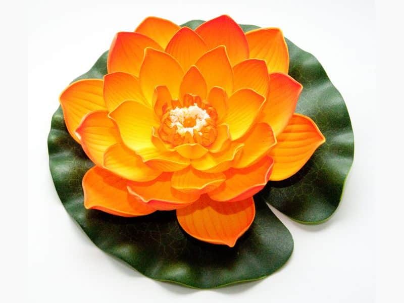 Velda Floating Lotus Foam Orange Ø10cm - decorazione sintetica galleggiante per laghetti