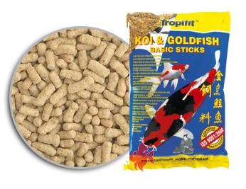 Tropical Pond Koi & Goldfish Basic Sticks Ricarica in Busta 1000ml/90gr - Mangime di Base in stick galleggianti